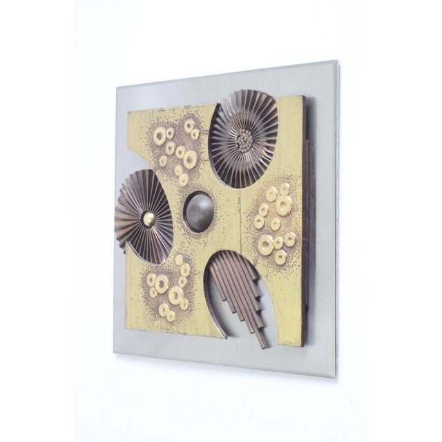 Brutalist Brass Wall Panel, 1970s For Sale - Image 13 of 16
