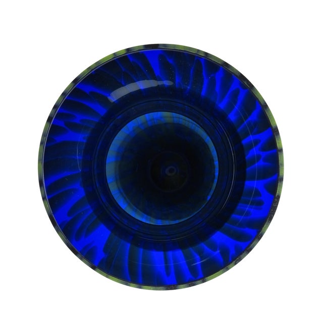 Cobalt and Yellow Glass Vase by Justyna Krosno For Sale In Los Angeles - Image 6 of 9