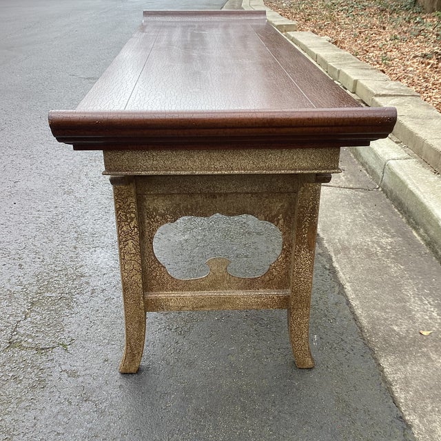 Gold 1980s Marge Carson Hollywood Regency Style Console Alter Style Table For Sale - Image 8 of 11