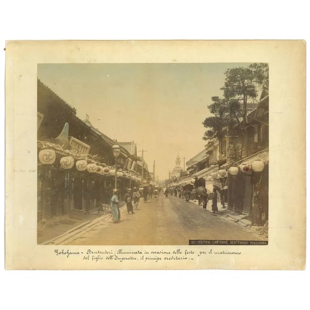 Ancient Views of Yokohama is an original vintage albumen print on single cardboard: 34 x 26 cm. It was realized in the...