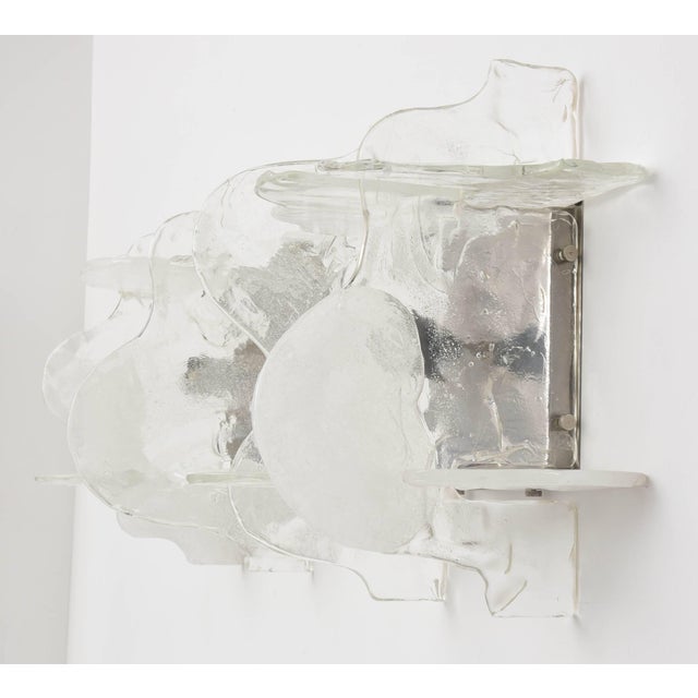 White Murano Glass Wall Sconces by Mazzega, Italy, 1960s - a Pair For Sale - Image 8 of 11