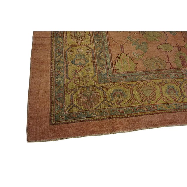 19th Century Amazing Light Pink Color With Flowing Design Antique Oushak Rug For Sale - Image 5 of 8