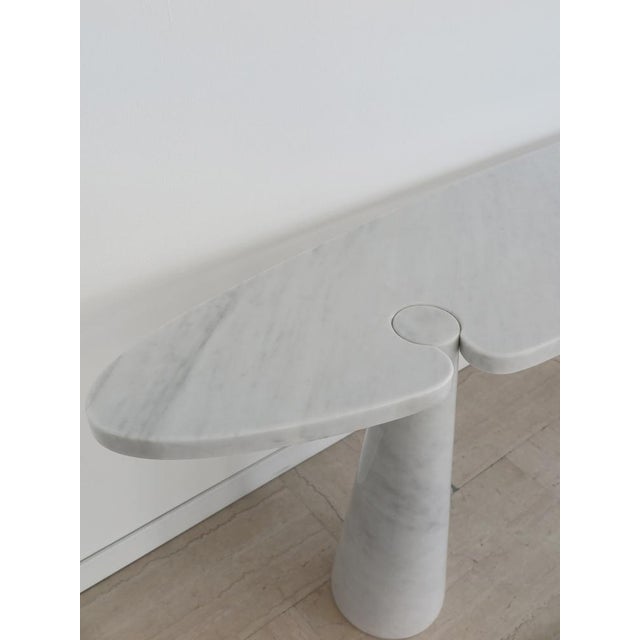 White Italian Console Table in White Marble by Angelo Mangiarotti for Skipper, 1990s For Sale - Image 8 of 18