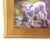 Impressionist white lamb sheep portrait oil painting on artist's canvas panel. Illegible artist's signature on the bottom...