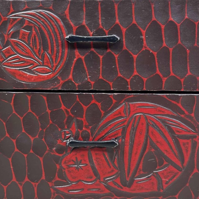 Mid-Century Modern Kamakura Bori Haribako Bamboo Sewing Box, Japan, 1960s For Sale - Image 3 of 9