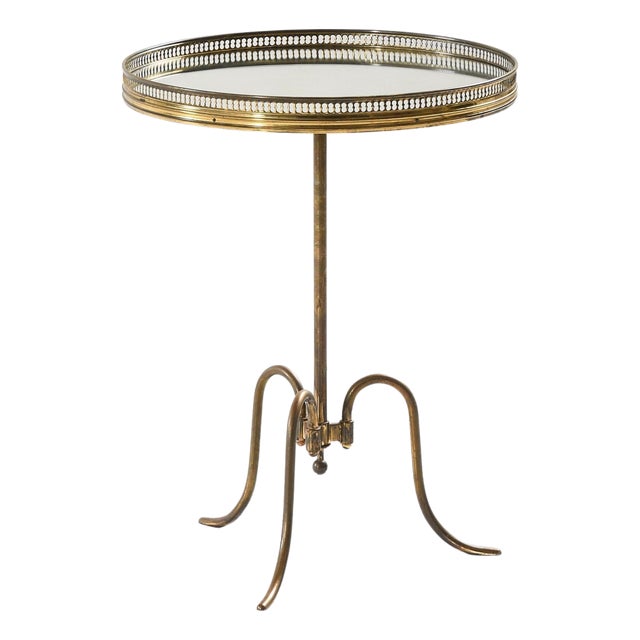 Side Table in Brass and Mirrored Glass from Lysberg Hansen & Therp, 1940s For Sale