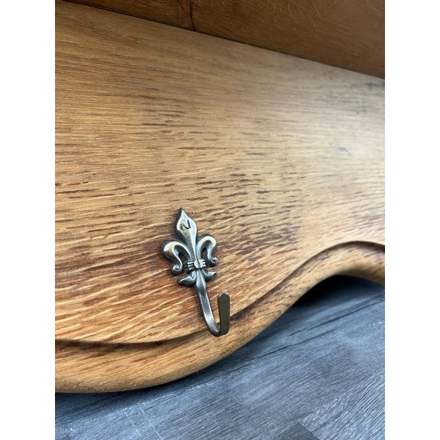 French Five Hook Ornate Carved Coat Plate Rack | Chairish