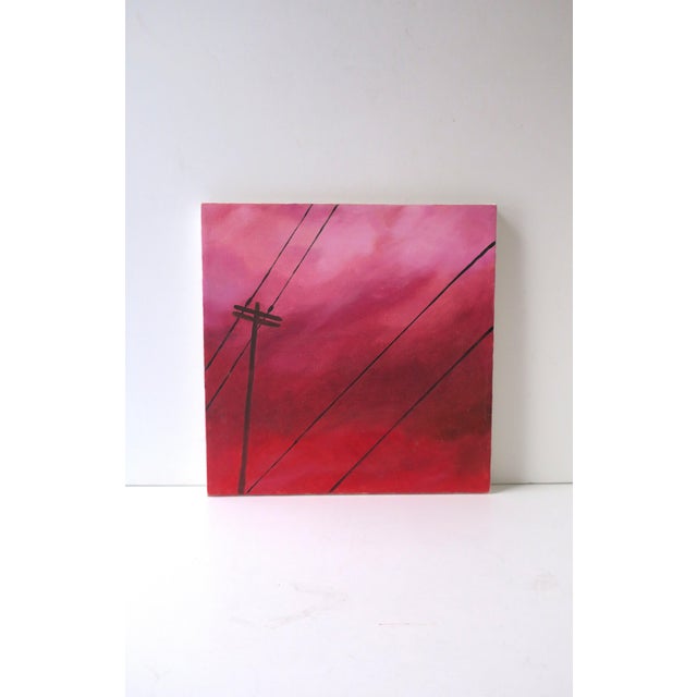Contemporary Power Lines, Contemporary Minimalist Artwork, Painting on Canvas For Sale - Image 3 of 10