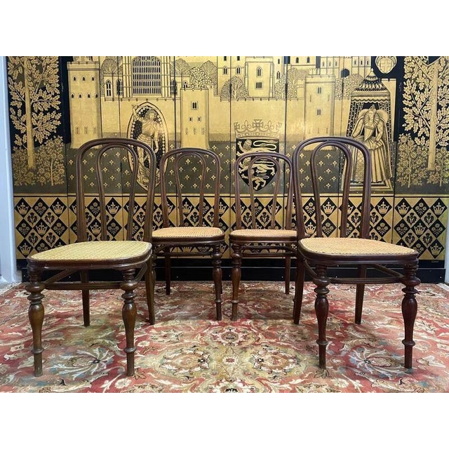 Caned Chairs by Jacob & Josef Kohn, Set of 4 For Sale - Image 9 of 9