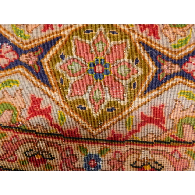 Rare Vintage Round Northwest Persian Tabriz Rug With Silk Highlights. 6'6"x 6'6" For Sale - Image 13 of 15