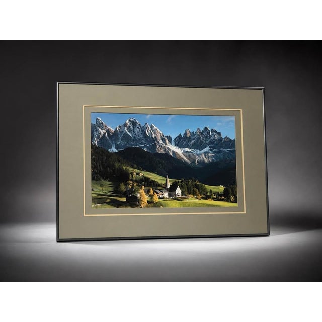Large Framed Alpine Mountain Landscape Photograph For Sale - Image 4 of 4