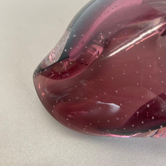 Large Pink Murano Bubble Glass Ashtray, Italy, 1970s For Sale - Image 16 of 18