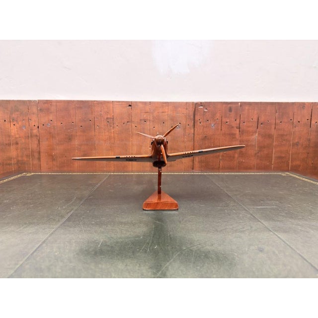 English Mahogany Hawker Hurricane Aircraft Model For Sale - Image 3 of 11