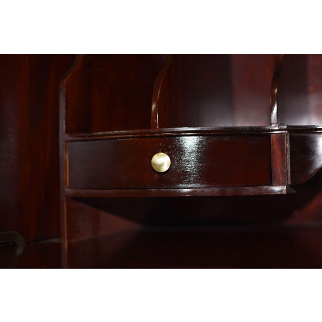 Mid Century Chippendale Style Slant Front Secretary Desk For Sale - Image 12 of 14