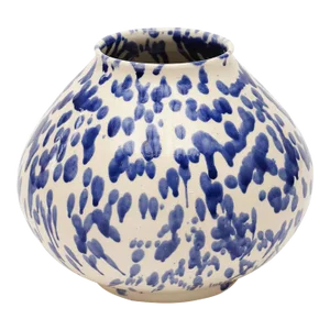 Bunny Williams Home Urn Vase, Ivory/Blue - 10"
