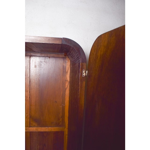 Vintage Art Deco Three-Door Wardrobe in Walnut, 1930 For Sale - Image 10 of 11