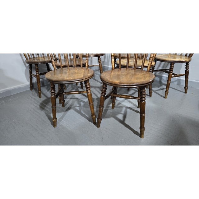 Farmhouse Kitchen Chairs, 1900s, Set of 8 For Sale - Image 3 of 14