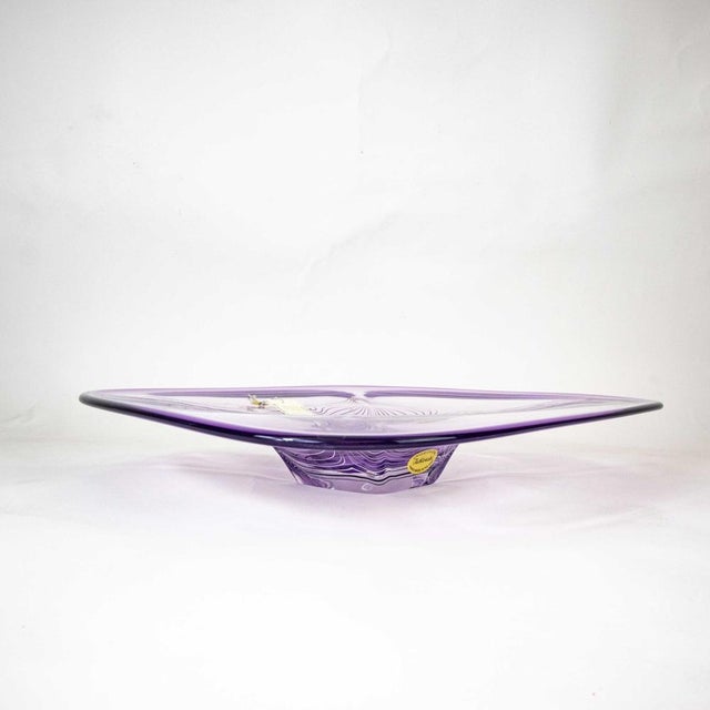 Large Neodymium Glass Bowl by Adam Jablonski, Poland, 1970s For Sale - Image 10 of 14