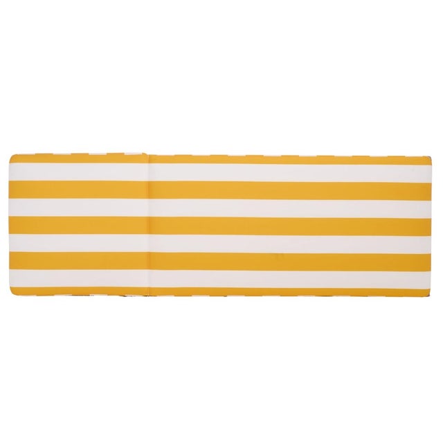 Yellow Callan Chaise Lounge, Heather Tan/Yellow Stripe For Sale - Image 8 of 12