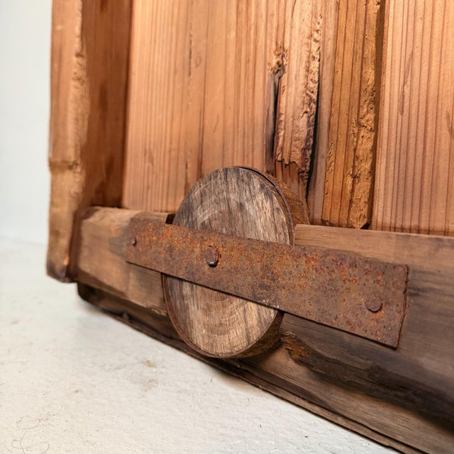 Antique Japanese Wooden Door Wall Panel, 1890s For Sale - Image 12 of 17