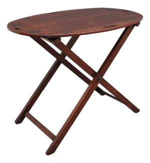 19th Century Mahogany Folding Butlers Tray on Stand, Set of 2