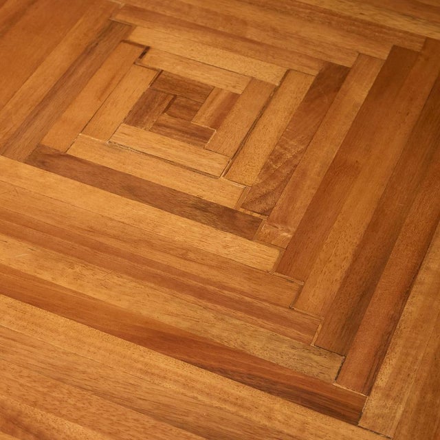 Coffee Table in Italian Walnut with Geometric Inlayed Pattern For Sale - Image 6 of 9