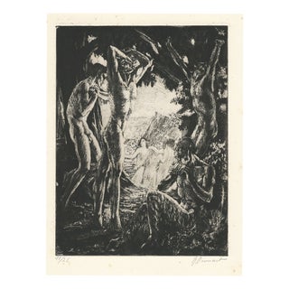 Raphaël Drouart, The Awakening of the Fauns, 1920s, Etching For Sale