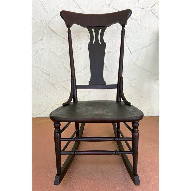 Early 20th Century Vintage Armless Nursing Rocking Chair by J S Ford
