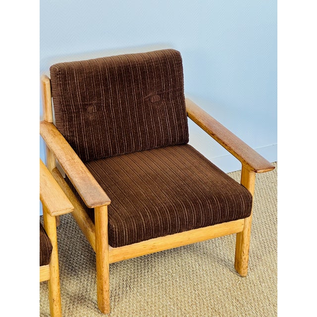 Vintage Oak and Corduroy Modular Living Room Set by Afra & Tobia Scarpa, 1960s, Set of 5 For Sale - Image 17 of 18