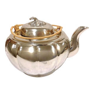 Late 20th Century Royal Selangor Melon Pewter Teapot Large Collectible Malaysian Luxury Gift For Sale