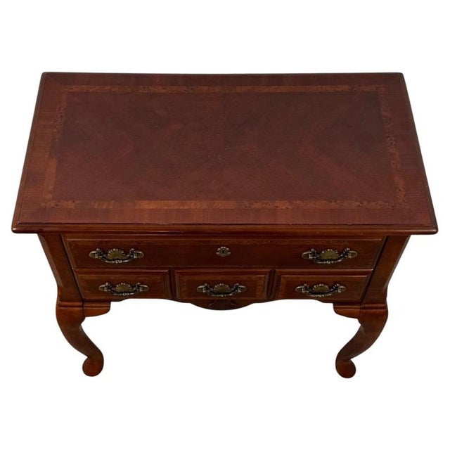 2000 - 2009 Antique English Beech and Burr Walnut Inlaid Side Table, 1900s For Sale - Image 5 of 12