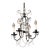 Petite 4-Light Iron & Opaline Glass Beaded Chandelier, 1940s Italy For Sale