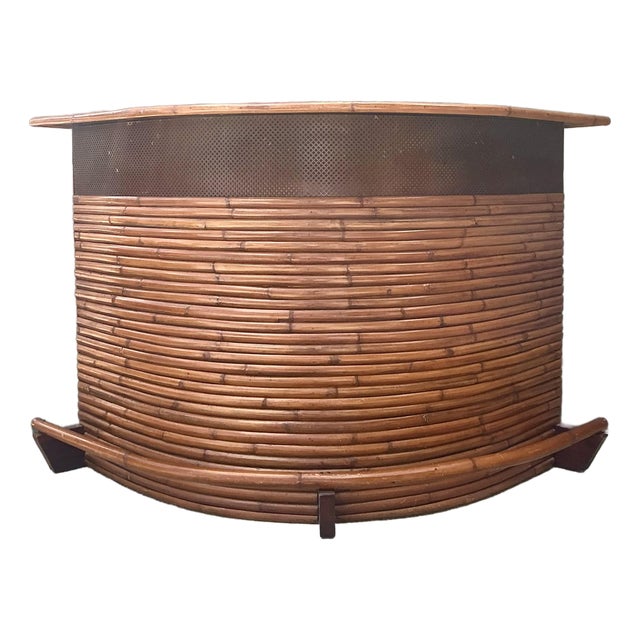 Vintage Bent Rattan Boomerang Dry Bar For Sale