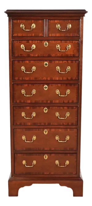 Councill Furniture Georgian Banded Mahogany Lingerie Chest or Semainier