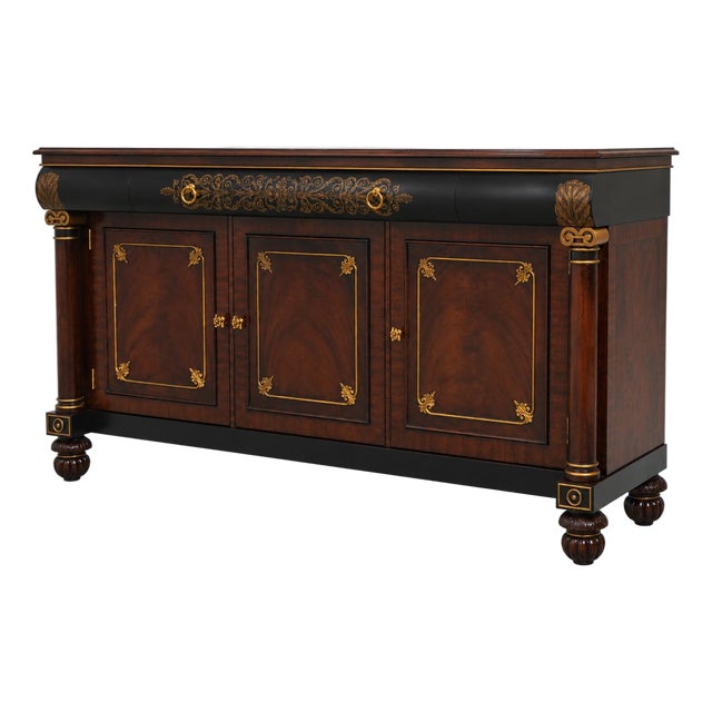 Maitland Smith Mahogany Empire Style Sideboard For Sale