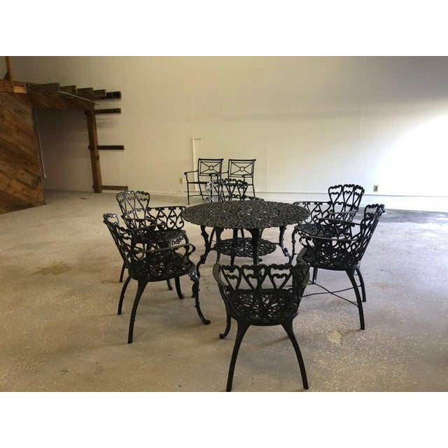 Ornate French New Orleans Style Patio Set Umbrella Dining Table