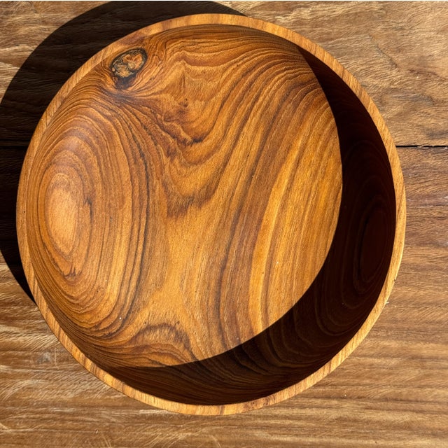Bowl in Teak, 1980s For Sale - Image 6 of 11