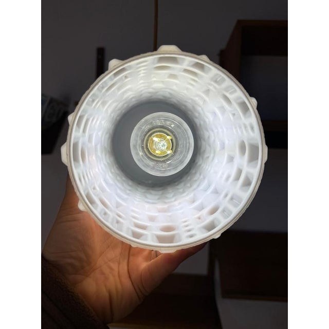 Pendant Lamp in Structured Glass and Teak, Denmark For Sale - Image 9 of 11