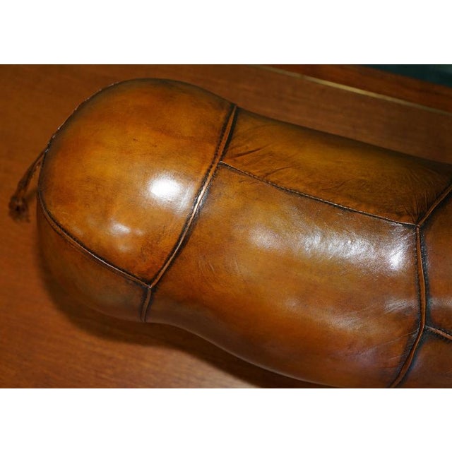 Brown Omersa Brown Leather Rhinoceros Ottoman in the style of Liberty London For Sale - Image 8 of 13