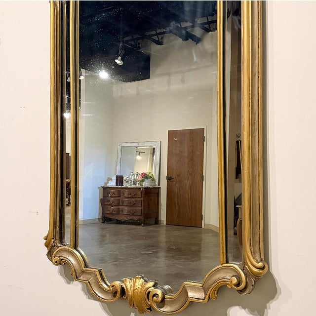 Antique Italian Gilded and Painted Rococo Style Mirror For Sale - Image 11 of 14