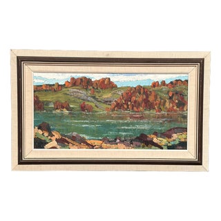 Tage Törngren, River View, 1967, Oil Painting on Canvas, Framed For Sale