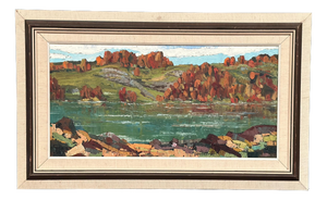 Tage Törngren, River View, 1967, Oil Painting on Canvas, Framed