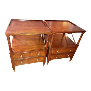 Ethan Allen Newport Nightstands With 2 Drawers and Shelf- a Pair For Sale