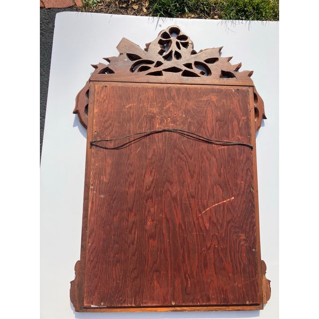 Hand Carved Wooden French Mirror For Sale - Image 4 of 4