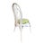 Wood Set of 3 White Rattan Dining Chairs With Green Gingham Cushions For Sale - Image 7 of 9
