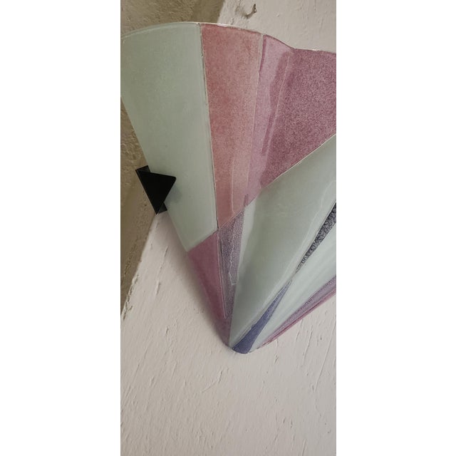 Art Deco Style Murano Glass Wall Lamps, 1970s, Set of 2 For Sale - Image 6 of 15