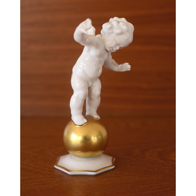 Hutschenreuther Carl Werner Art Deco Porcelain Nude Figures With Gold Spheres - Set of 3 For Sale - Image 11 of 13