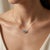 Contemporary Swiss Blue Topaz Cluster Necklace | Dainty Pear Cut Gemstone Chain Link Necklace | December Birthstone Jewelry For Sale - Image 3 of 3