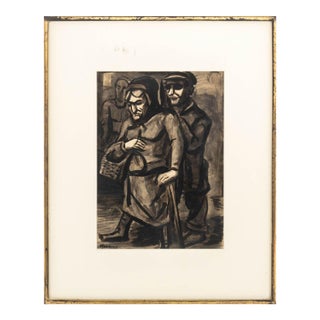 Gerrit Hondius Untitled (Two Figures) Ink Wash For Sale