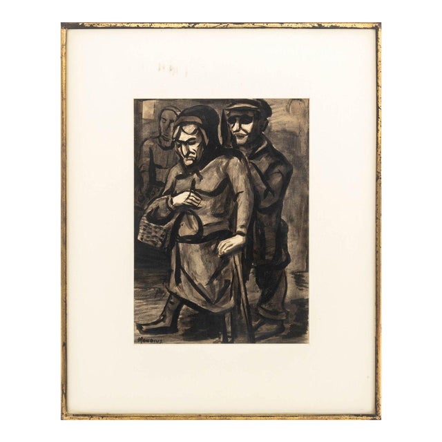 Gerrit Hondius Untitled (Two Figures) Ink Wash For Sale